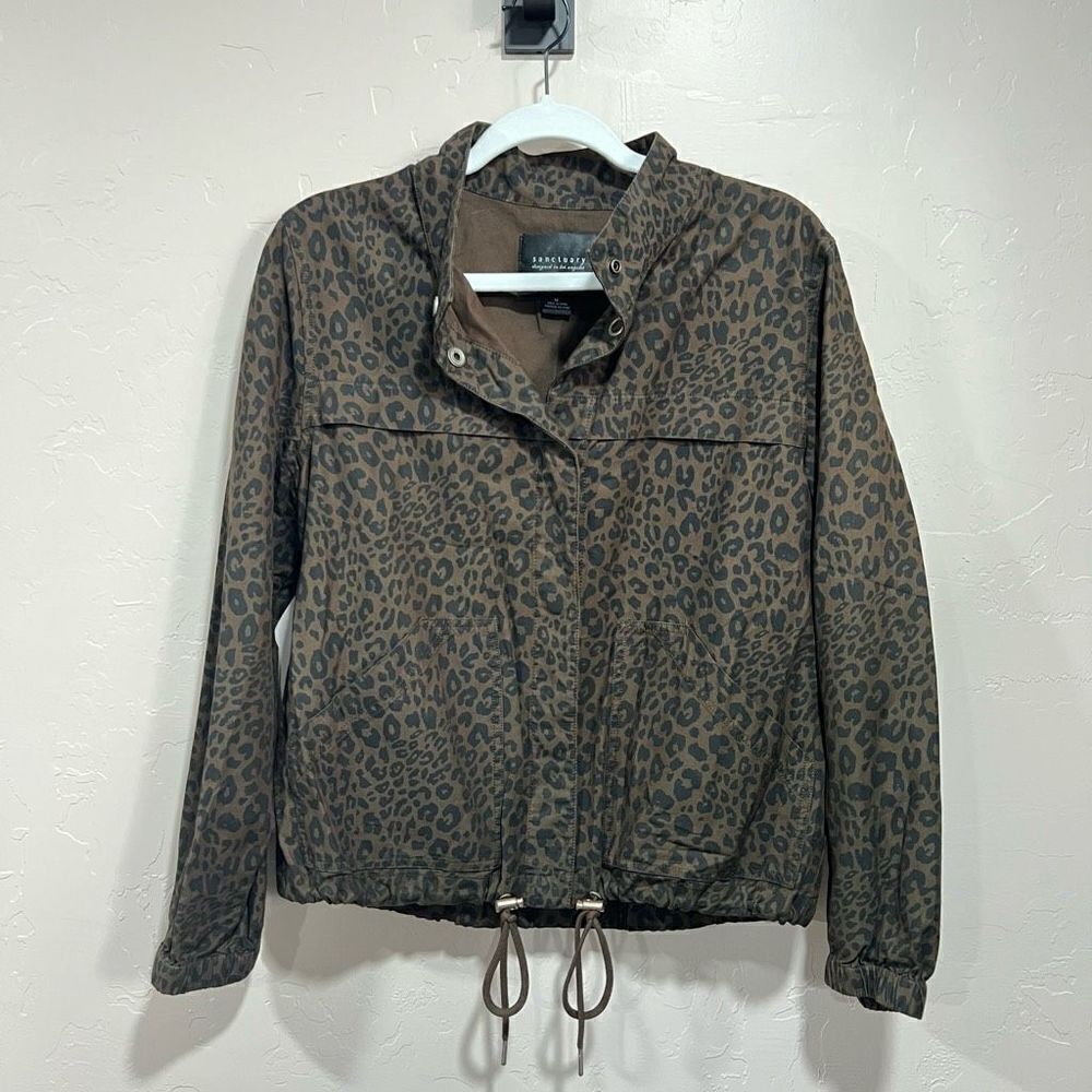 Sanctuary Drawstring Hem Leopard Jacket Medium